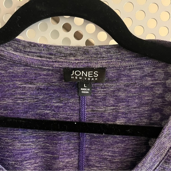 Jones New York Scoop Neck Long-sleeve Knit Top Size Large Heathered Purple GUC - Picture 6 of 9